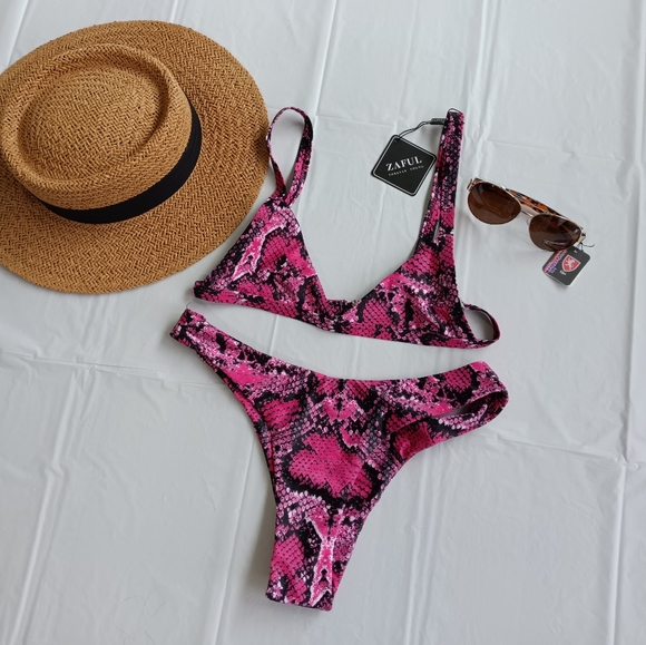 Zaful Forever young Other - NWT Zaful Forever young snake print bikini swim suit size M